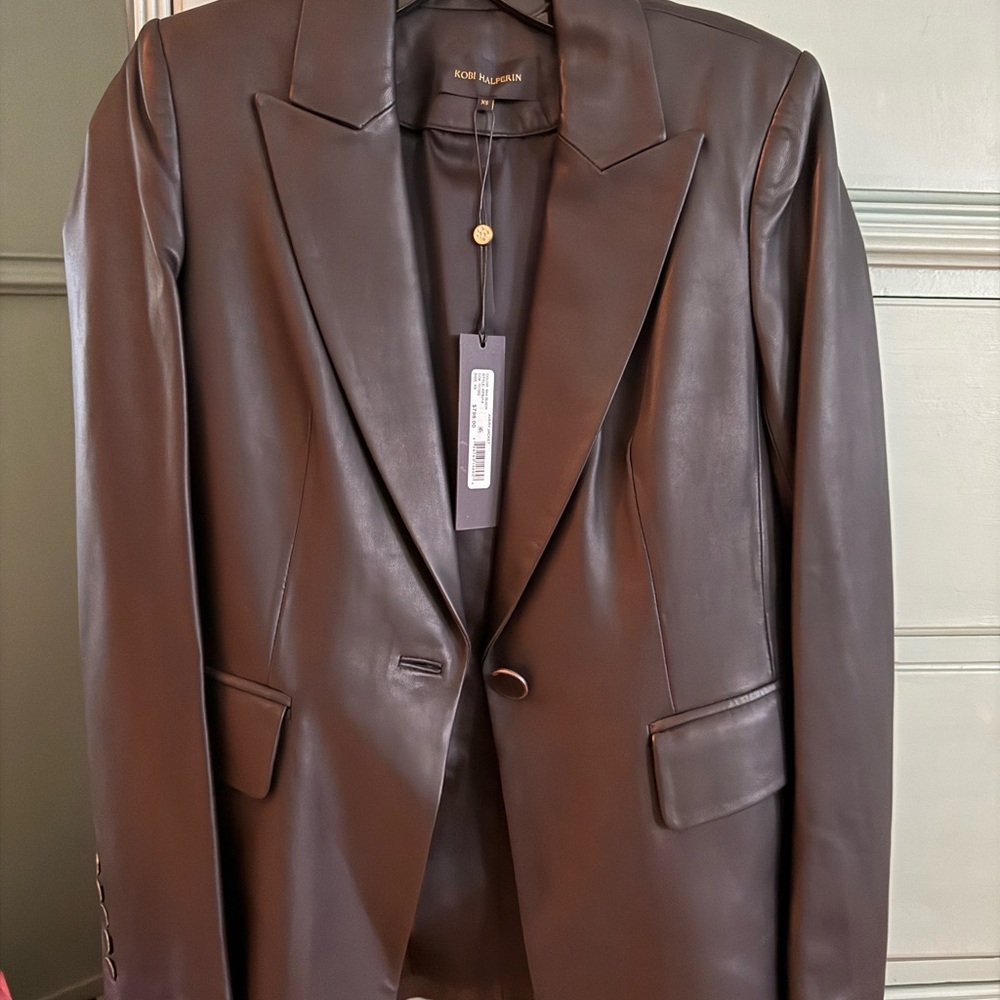 Kobi Halperin Black Leather Blazer